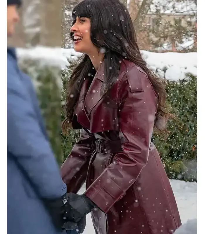 Jameela Jamil A Merry Little Ex-Mas Leather Coat