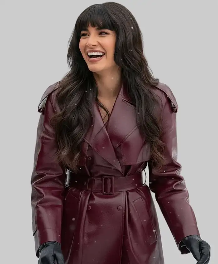 Jameela Jamil A Merry Little Ex-Mas Leather Coat