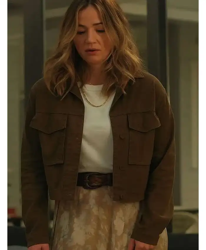 Lia Irvine All Her Fault Brown Jacket