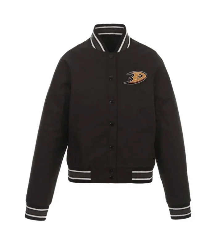 Anaheim Ducks Poly Twill Black Front Hit Jacket
