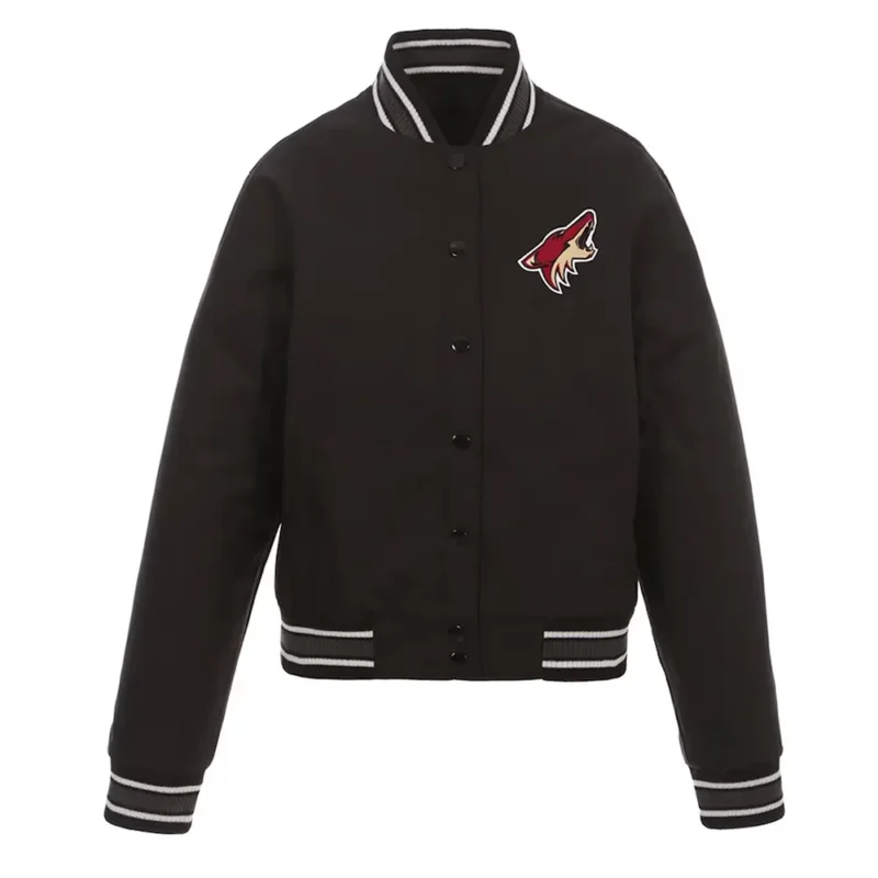 Arizona Coyotes Poly-Twill Black Front-Hit Jacket