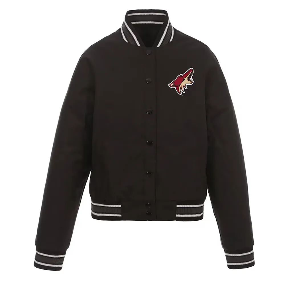 Arizona Coyotes Poly-Twill Black Front-Hit Jacket