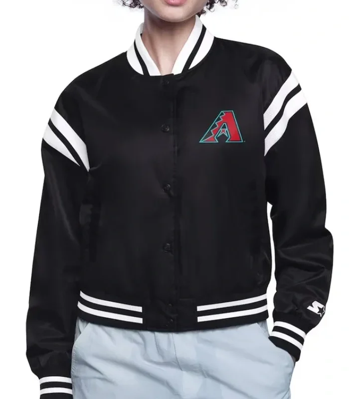 Arizona Diamondbacks Printed Logo Varsity Satin Jacket