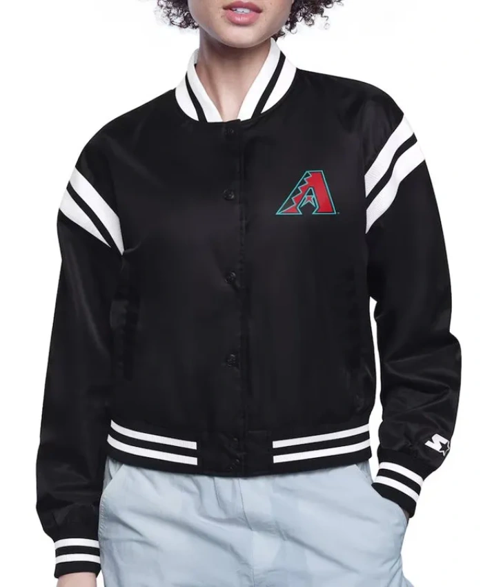 Arizona Diamondbacks Printed Logo Varsity Satin Jacket