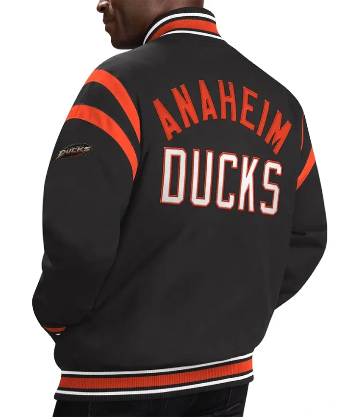 Anaheim Ducks Black Tailback Varsity Jacket