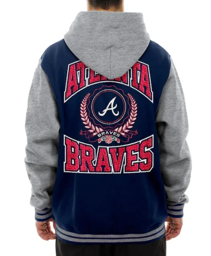 Atlanta Braves Throwback Prep Navy Hoodie Jacket