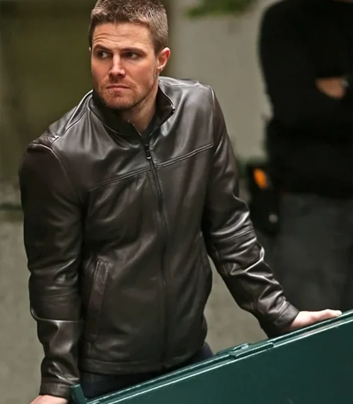 Arrow Oliver Queen Black Leather Jacket