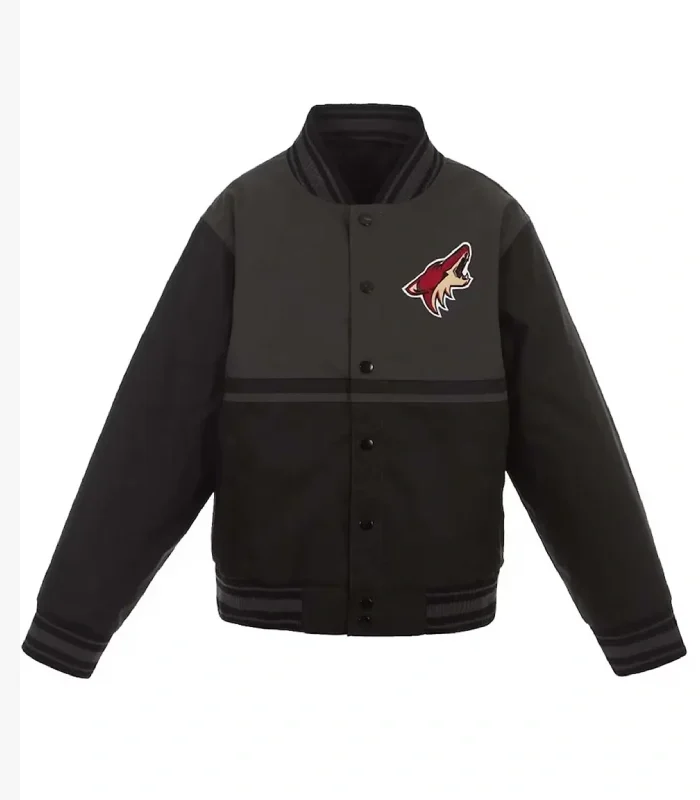 Arizona Coyotes Black /GrayPoly Twill Youth Jacket