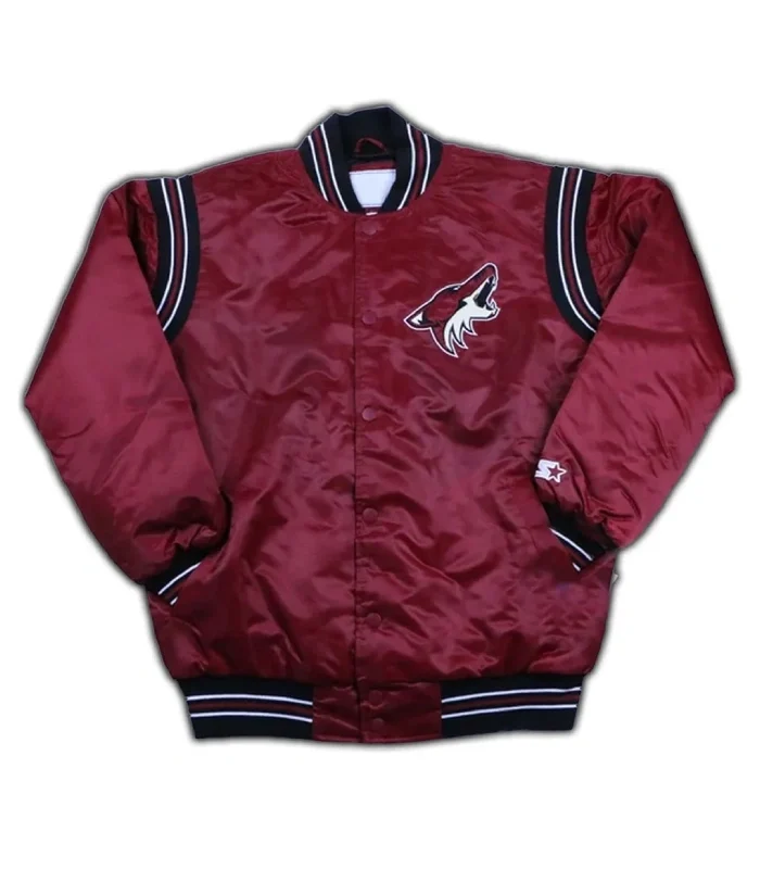 Arizona Coyotes Maroon Satin Jacket