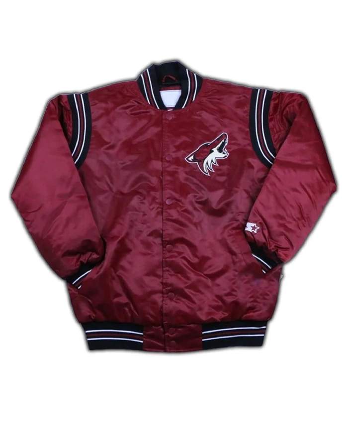 Arizona Coyotes Maroon Satin Jacket