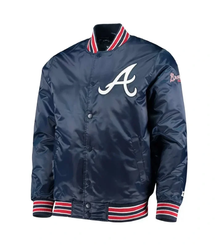 Atlanta Braves Satin Diamond Navy Jacket