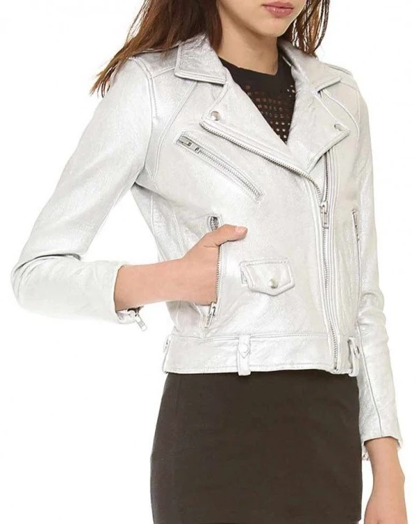 Arrow Willa Holland White Biker Jacket